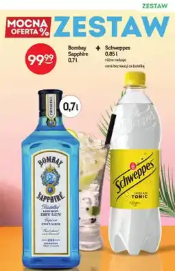 Żabka Zestaw gin Bombay Sapphire 0,7 l + napój gazowany Schweppes 0,85 l oferta