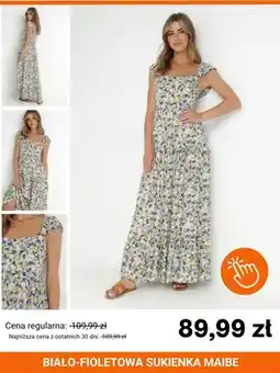 Born2be Sukienka damska biało-fioletowa Maibe born2be oferta