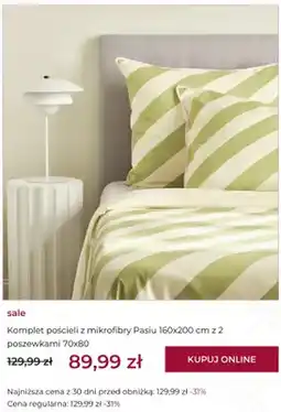 Home&You Komplet pościeli z mikrofibry Pasiu Home&You 160x200 cm z 2 poszewkami 70x80 oferta
