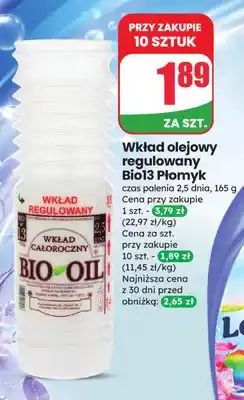 Dino Wkład olejowy regulowany Bio13 Płomyk oferta