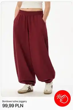 Cropp Joggery bordowe luźne Cropp oferta