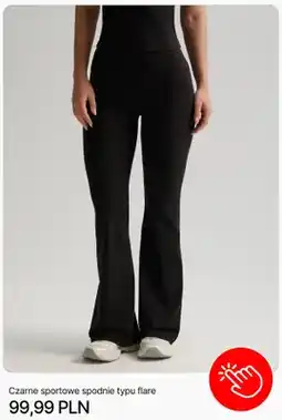 Cropp Czarne sportowe spodnie typu flare Cropp oferta
