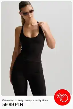 Cropp Top damski Cropp czarny ze skrzyżowanymi ramiączkami oferta
