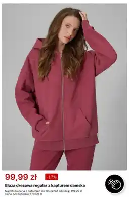 4F Bluza dresowa regular z kapturem damska oferta