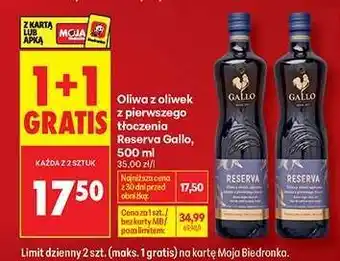 Biedronka Oliwa z oliwek z pierwszego tłoczenia Reserva Gallo 500 ml oferta