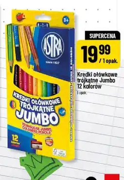 Polomarket Kredki ołówkowe trójkątne Jumbo 12 kolorów Astra oferta