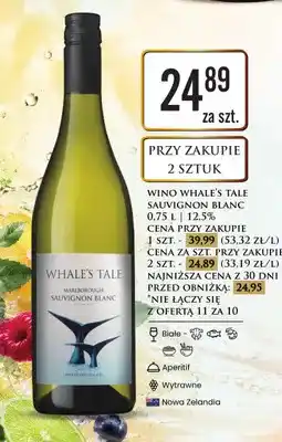 Dino Wino białe wytrawne Whale's Tale Sauvignon Blanc oferta