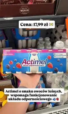 Biedronka Jogurt pitny Actimel owoce leśne oferta