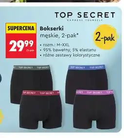Biedronka Bokserki męskie 2-pak Top Secret oferta