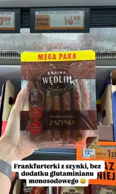Biedronka Frankfurterki z szynki Kraina Wędlin Select oferta