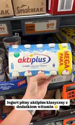 Biedronka Jogurt pitny Aktiplus klasyczny oferta