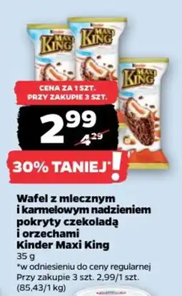 Netto Wafel z mlecznym i karmelowym nadzieniem pokryty czekoladą i orzechami Kinder Maxi King oferta