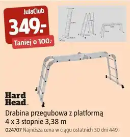 Jula Drabina przegubowa z platformą 4 x 3 stopnie 3,38 m Hard Head oferta