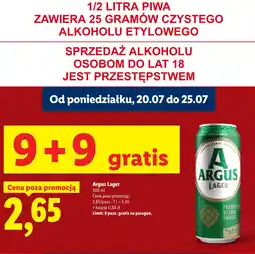 Lidl Piwo jasne Argus Lager oferta