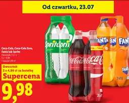 Lidl Napój gazowany Coca-Cola, Coca-Cola Zero, Fanta lub Sprite Dwusztuk oferta