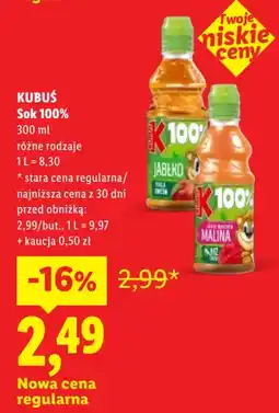 Lidl Kubuś Sok 100% jabłko oferta