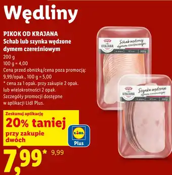 Lidl Pikok od Krajana Schab lub szynka wędzone dymem czereśniowym oferta