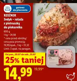 Lidl Rzeźnik Indyk - rolada z pietruszką do piekarnika oferta