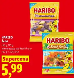 Lidl HARIBO Żelki Mhmaraccuja lub Beach Party oferta