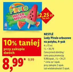 Lidl NESTLÉ Lody Pirulo arbuzowe na patyku, 4-pak oferta