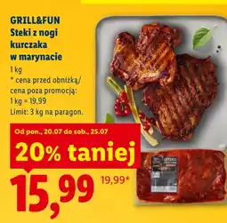 Lidl GRILL&FUN Steki z nogi kurczaka w marynacie oferta