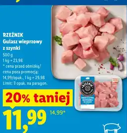 Lidl Rzeźnik Gulasz wieprzowy z szynki oferta