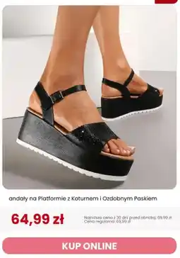 Renee Sandały na platformie z koturnem i ozdobnym paskiem Renee oferta