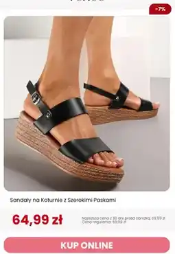 Renee Sandały na koturnie z szerokimi paskami Renee oferta