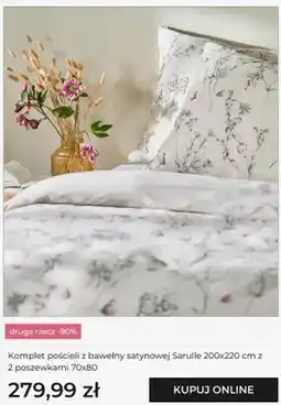 Home&You Komplet pościeli z bawełny satynowej Sarulle 200x220 cm z 2 poszewkami 70x80 oferta