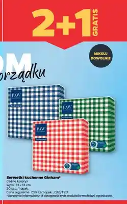 Netto Serwetki kuchenne PAW Gingham czerwone oferta