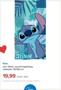 Smyk Ręcznik kąpielowy Faro Lilo i Stitch niebieski 70x140 cm oferta