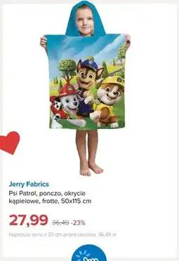 Smyk Okrycie kąpielowe ponczo frotte Psi Patrol Jerry Fabrics 50x115 cm oferta