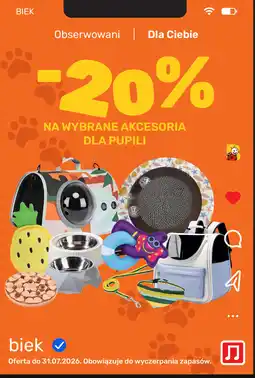 Biedronka 20% na wybrane akcesoria dla pupili oferta