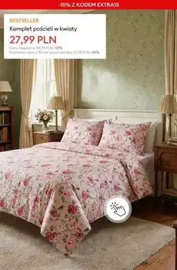 Sinsay Komplet pościeli w kwiaty oferta