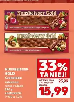 Kaufland Czekolada mleczna z całymi orzechami laskowymi i rodzynkami Nussbeisser Gold oferta