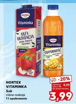 Kaufland Sok Hortex Vitaminka Odporność Jabłko Marchew Mango oferta