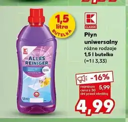 Kaufland Płyn uniwersalny K-Classic Alles Reiniger Tropische Blüte oferta