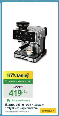 ERLI Ekspres ciśnieniowy Pykson - zestaw z młynkiem i spieniaczem oferta