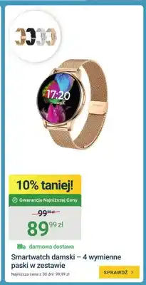ERLI Smartwatch damski z 4 wymiennymi paskami w zestawie oferta