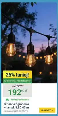 ERLI Girlanda ogrodowa lampki LED 40 m oferta