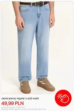 Cropp Jeansy męskie regular z acid wash Cropp oferta