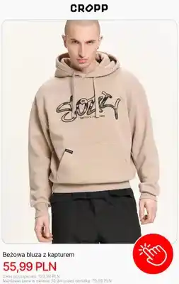 Cropp Beżowa bluza z kapturem Cropp oferta