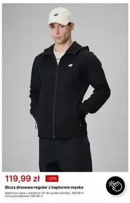 4F Bluza dresowa regular z kapturem męska 4F oferta