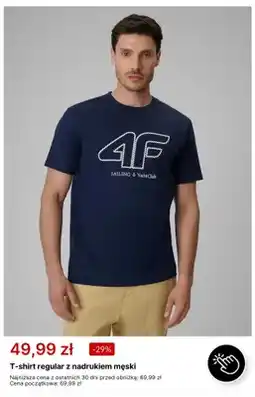 4F T-shirt regular z nadrukiem męski 4F oferta