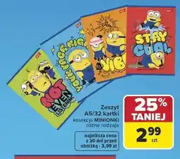 Carrefour Zeszyt A5 32 kartki Minionki oferta
