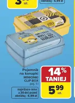 Carrefour Pojemnik na kanapki Minionki Clip Box oferta