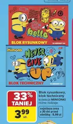 Carrefour Blok rysunkowy Minionki A4 oferta