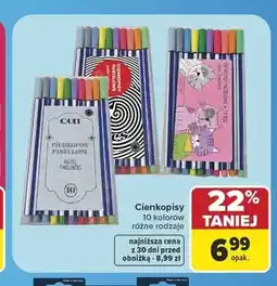 Carrefour Cienkopisy Q-Connect pastelowe 10-pak oferta