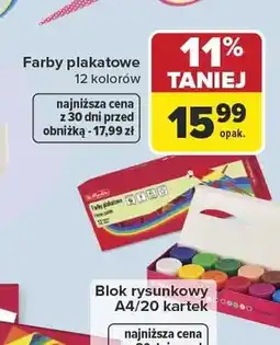 Carrefour Farby plakatowe 12 kolorów Herlitz oferta