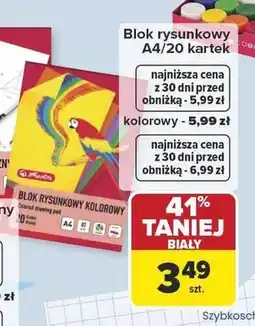 Carrefour Blok rysunkowy A4/20 kartek biały Herlitz oferta